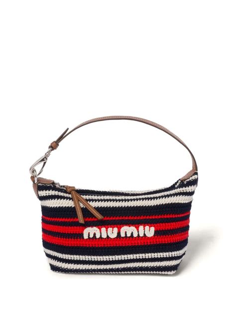 miu miu orange white and blue stripe bag